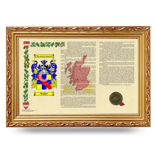 Wyniss Armorial Landscape Framed - Gold