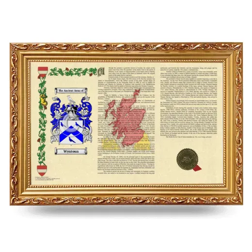 Wyntoun Armorial Landscape Framed - Gold