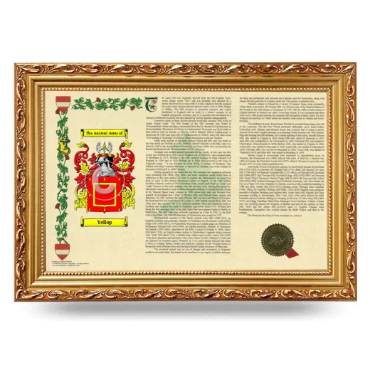 Yellop Armorial Landscape Framed - Gold