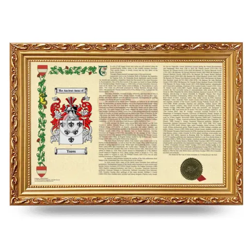 Yores Armorial Landscape Framed - Gold
