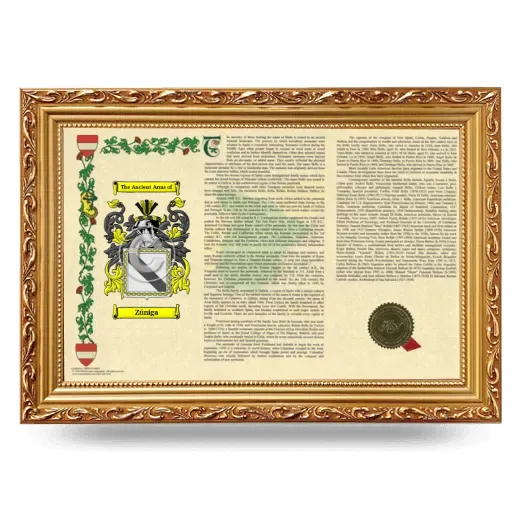 Zúniga Armorial Landscape Framed - Gold