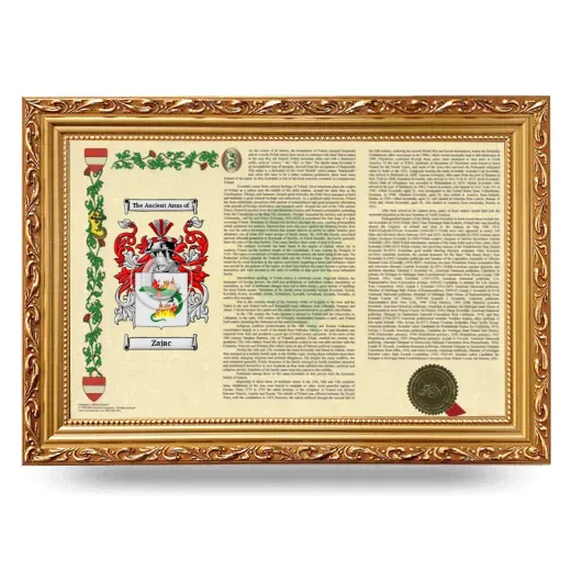 Zajac Armorial Landscape Framed - Gold
