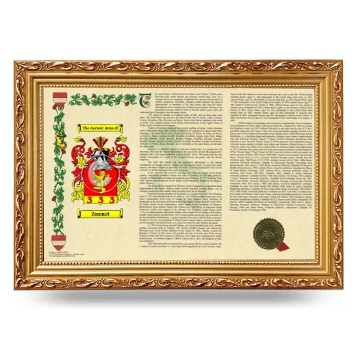 Zammit Armorial Landscape Framed - Gold