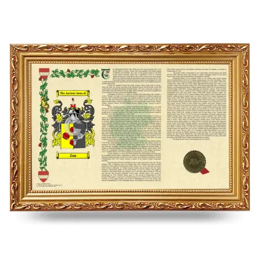 Zan Armorial Landscape Framed - Gold