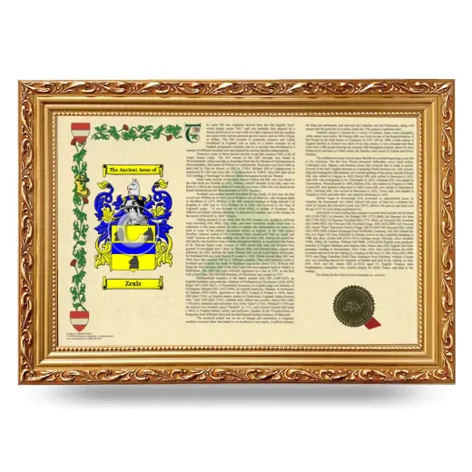 Zeals Armorial Landscape Framed - Gold
