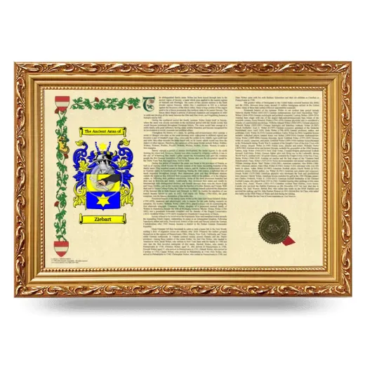 Ziebart Armorial Landscape Framed - Gold