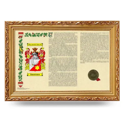 Zimmerman Armorial Landscape Framed - Gold
