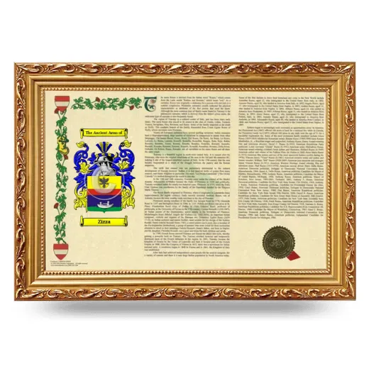Zizza Armorial Landscape Framed - Gold