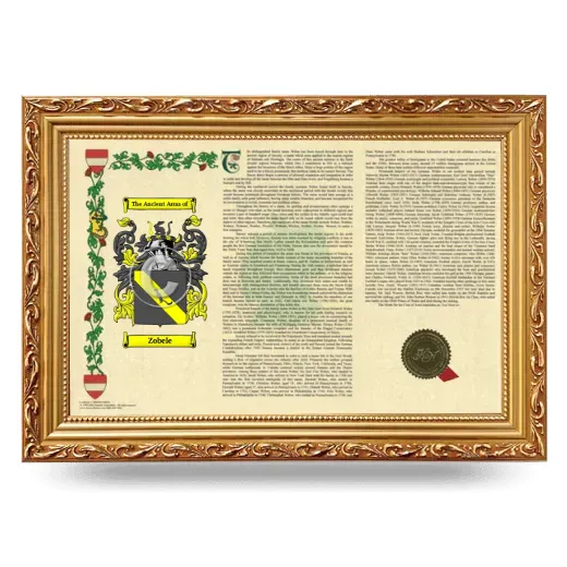 Zobele Armorial Landscape Framed - Gold