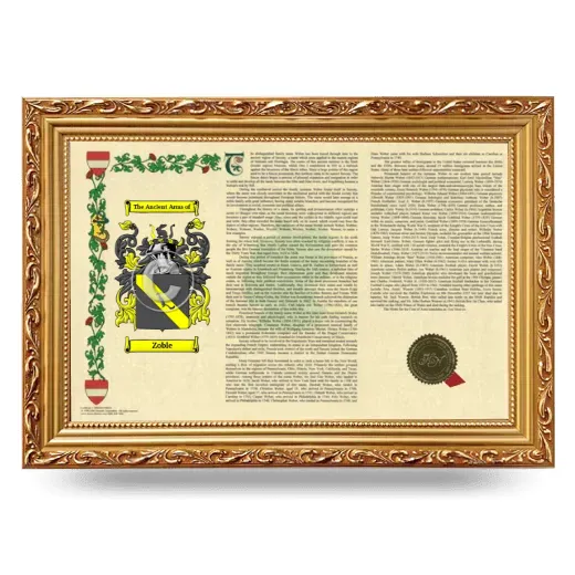 Zoble Armorial Landscape Framed - Gold