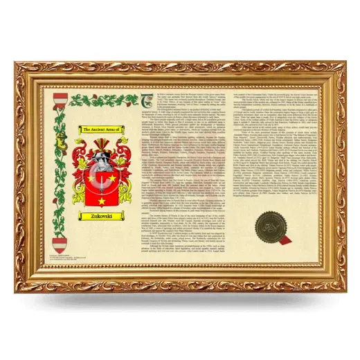 Zukovski Armorial Landscape Framed - Gold