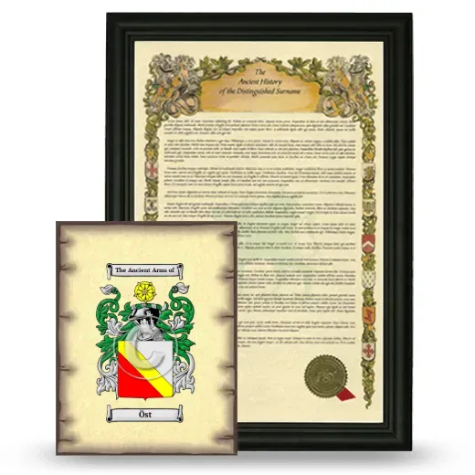 Öst Framed History and Coat of Arms Print - Black