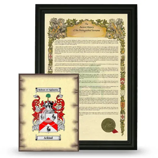 Ackind Framed History and Coat of Arms Print - Black