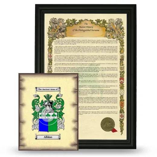 Albino Framed History and Coat of Arms Print - Black
