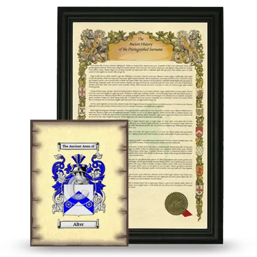 Alter Framed History and Coat of Arms Print - Black