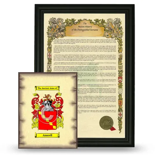 Anncell Framed History and Coat of Arms Print - Black