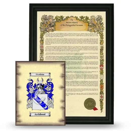 Archibood Framed History and Coat of Arms Print - Black