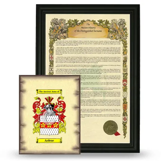 Ardene Framed History and Coat of Arms Print - Black