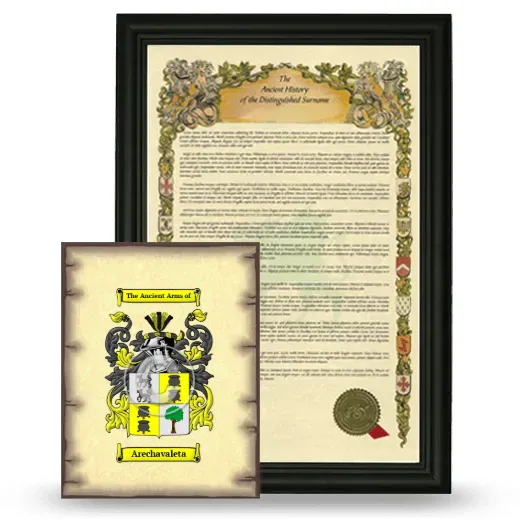 Arechavaleta Framed History and Coat of Arms Print - Black