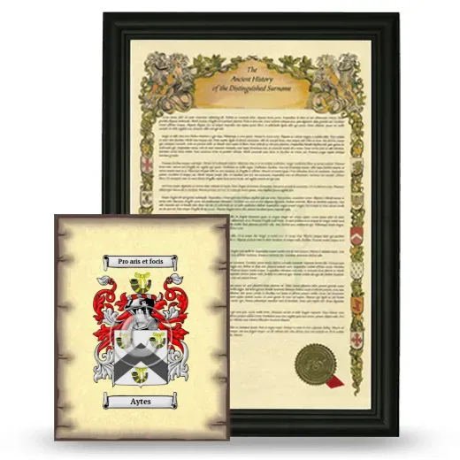 Aytes Framed History and Coat of Arms Print - Black