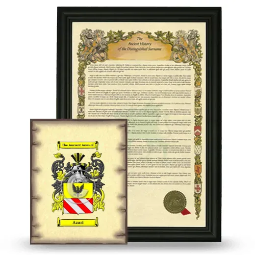 Azari Framed History and Coat of Arms Print - Black