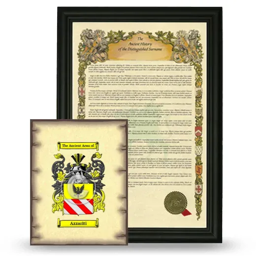 Azzariti Framed History and Coat of Arms Print - Black