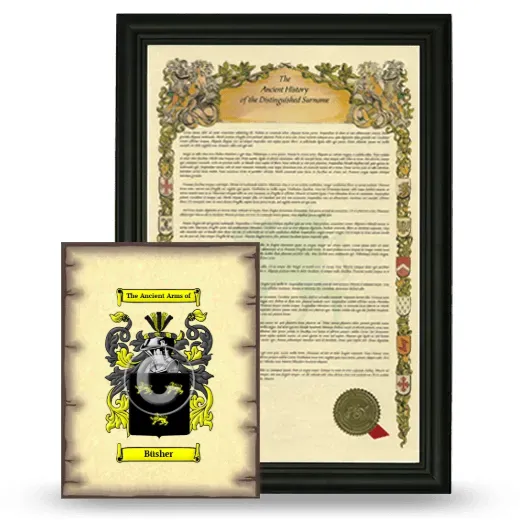 Büsher Framed History and Coat of Arms Print - Black