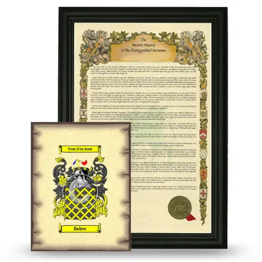 Balew Framed History and Coat of Arms Print - Black