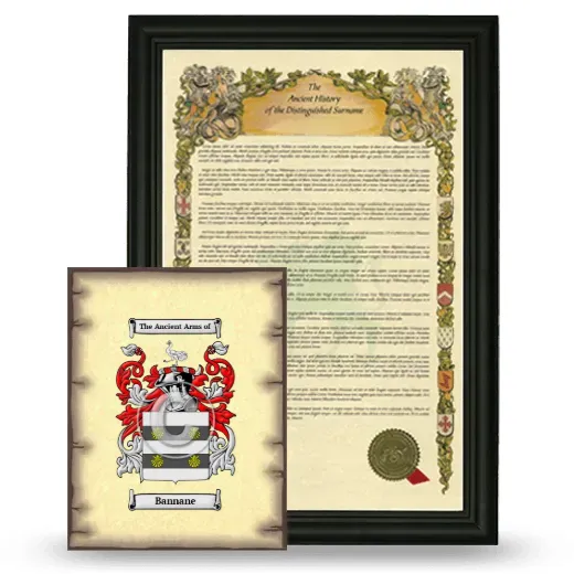 Bannane Framed History and Coat of Arms Print - Black