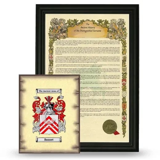 Banuet Framed History and Coat of Arms Print - Black