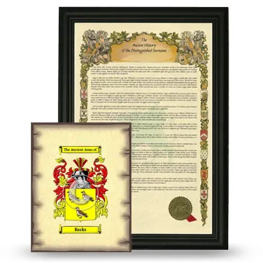 Barks Framed History and Coat of Arms Print - Black