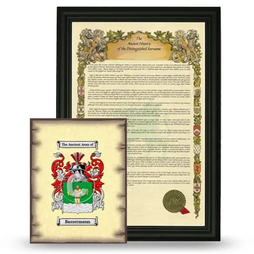 Bassermann Framed History and Coat of Arms Print - Black