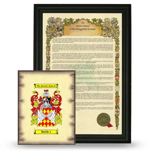 Beetle-s Framed History and Coat of Arms Print - Black