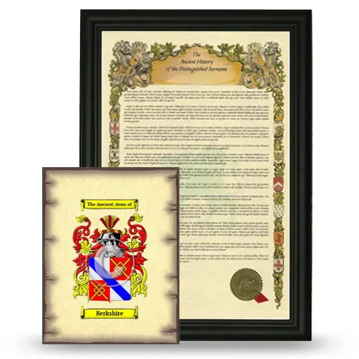 Berkshire Framed History and Coat of Arms Print - Black