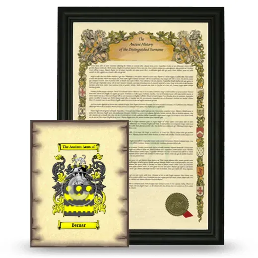 Bernar Framed History and Coat of Arms Print - Black