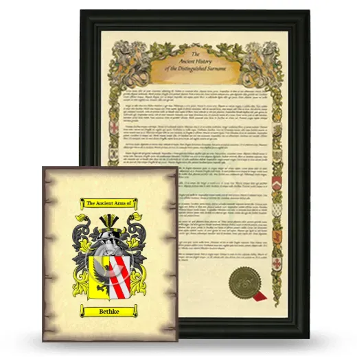 Bethke Framed History and Coat of Arms Print - Black