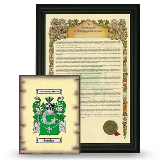 Beusher Framed History and Coat of Arms Print - Black