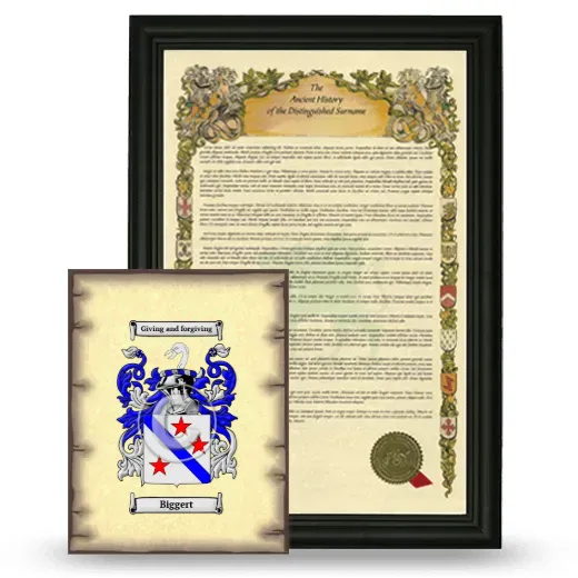 Biggert Framed History and Coat of Arms Print - Black