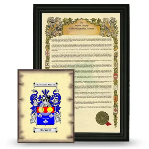 Blackdent Framed History and Coat of Arms Print - Black