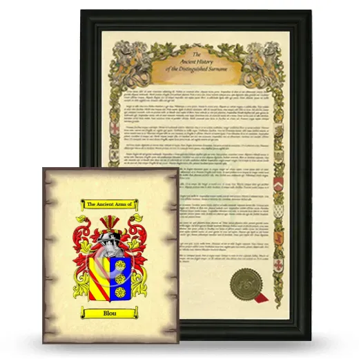 Blou Framed History and Coat of Arms Print - Black