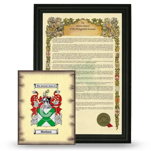 Bloxham Framed History and Coat of Arms Print - Black