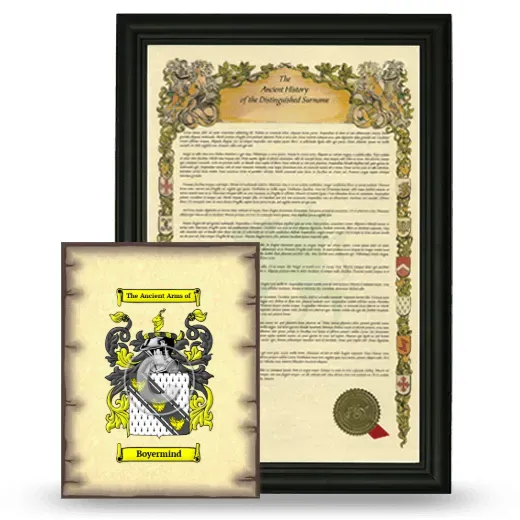 Boyermind Framed History and Coat of Arms Print - Black