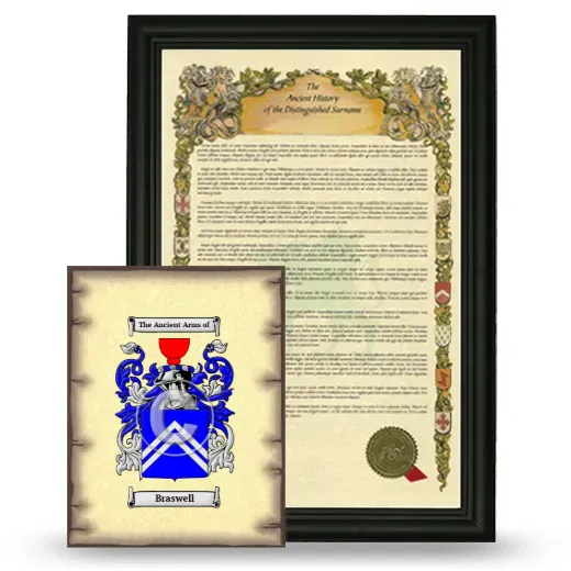 Braswell Framed History and Coat of Arms Print - Black