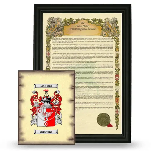 Brinstone Framed History and Coat of Arms Print - Black
