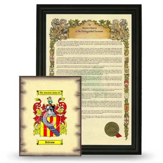 Britone Framed History and Coat of Arms Print - Black