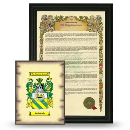 Bullvinch Framed History and Coat of Arms Print - Black