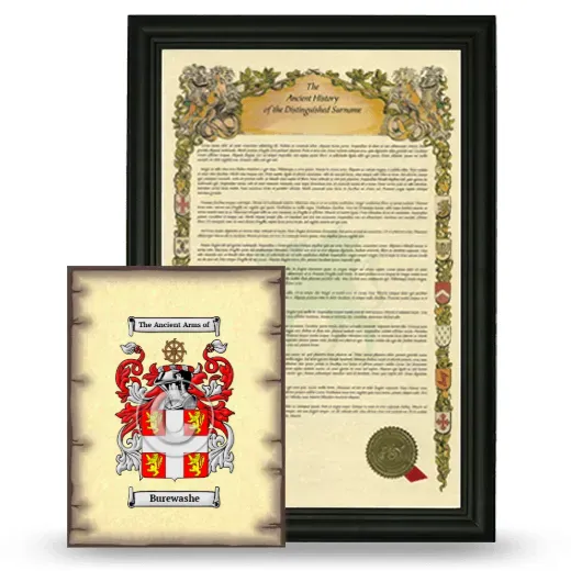Burewashe Framed History and Coat of Arms Print - Black