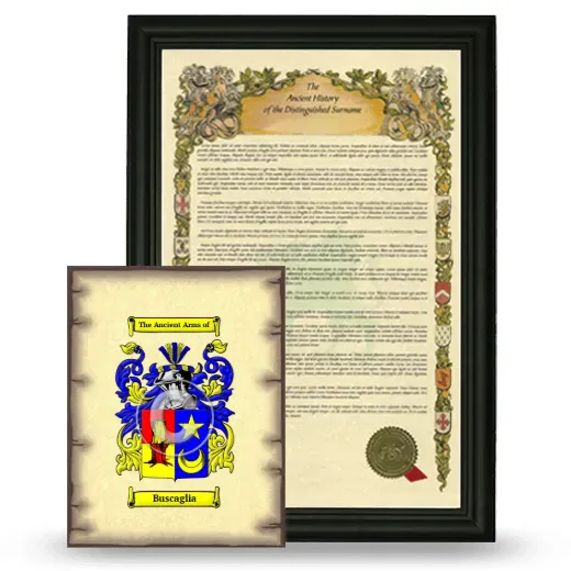 Buscaglia Framed History and Coat of Arms Print - Black