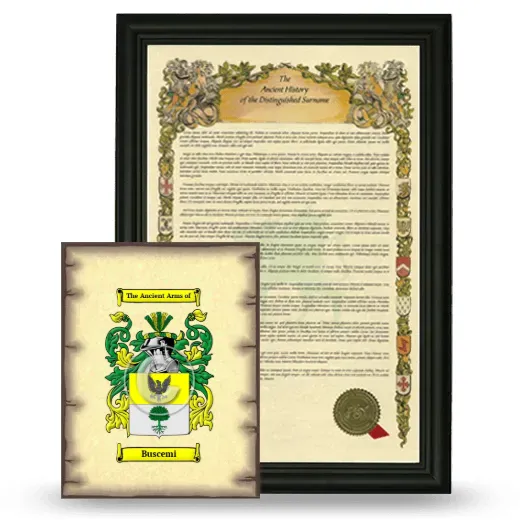 Buscemi Framed History and Coat of Arms Print - Black