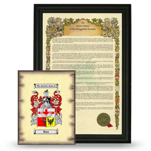 Buss Framed History and Coat of Arms Print - Black